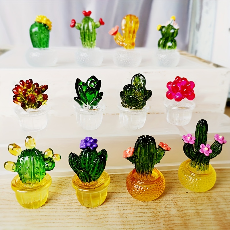 4 Stück Transparente Kaktus sukkulenten ornamente Mikroharz - Temu Germany