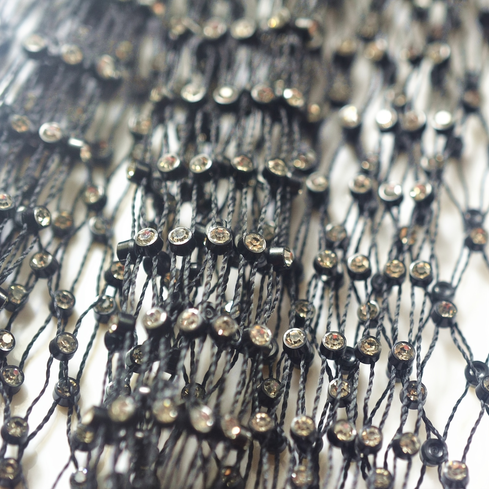 Rhinestone Mesh, Stretchable black Fabric Crystal Diamond Stretch Crystal  Fishnet Sheets