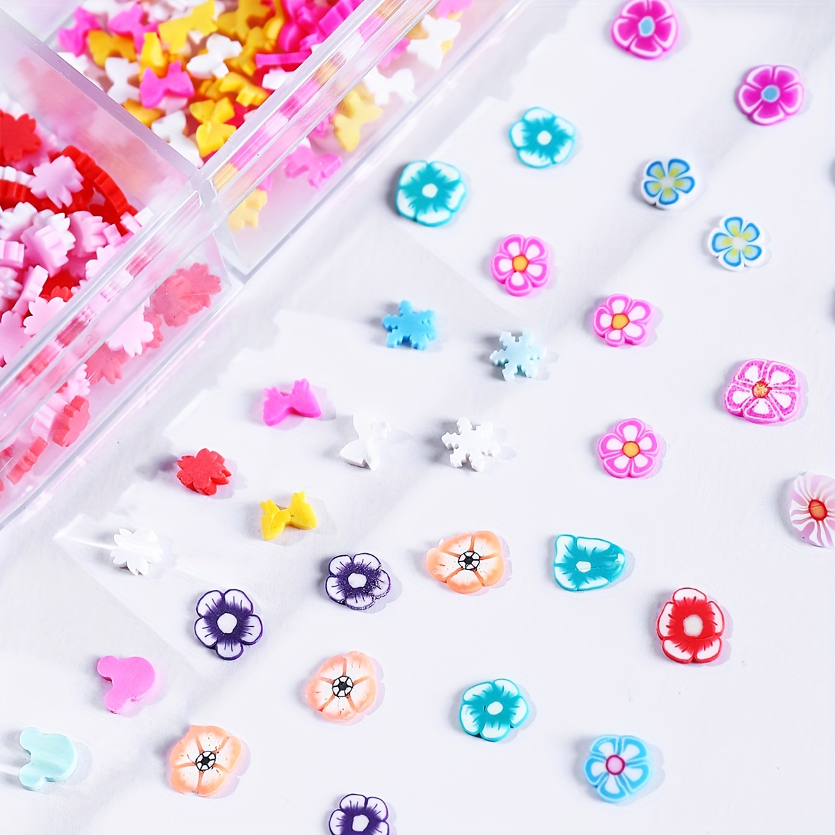 21 Grids 3D Resin Flower Fruit Nail Charms