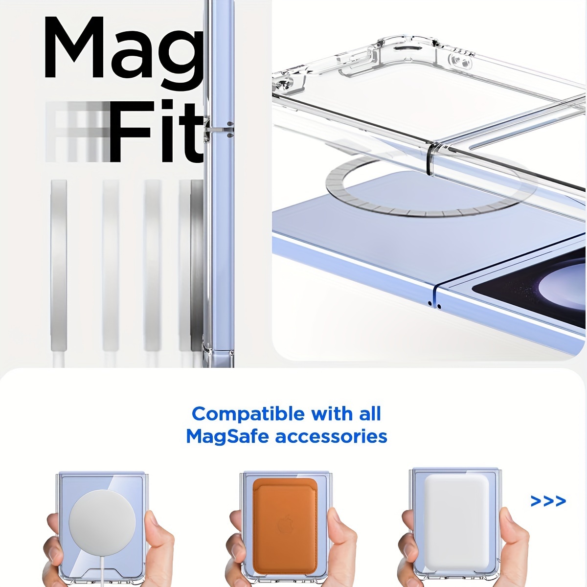 Case For Samsung Galaxy Z Flip4/Flip5 5G Slim Magnetic MagSafe Transparent  Cover