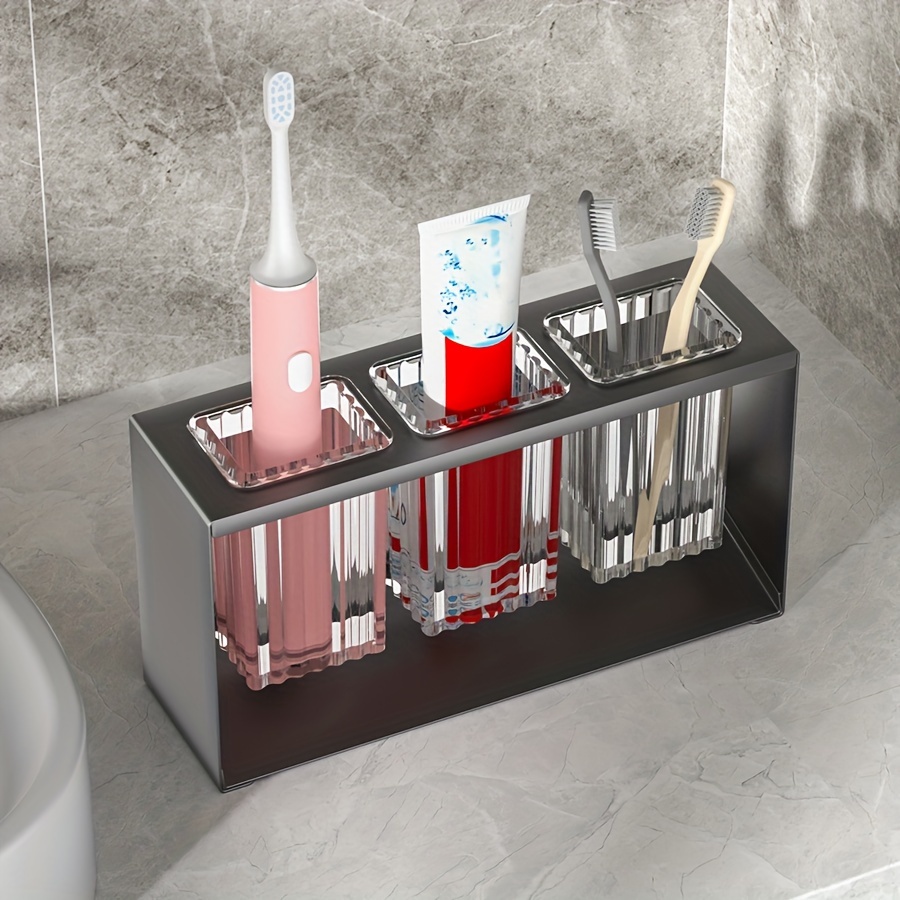 Eslite - Soporte de pasta dental y cepillo de dientes para organizador de  almacenamiento de baño.