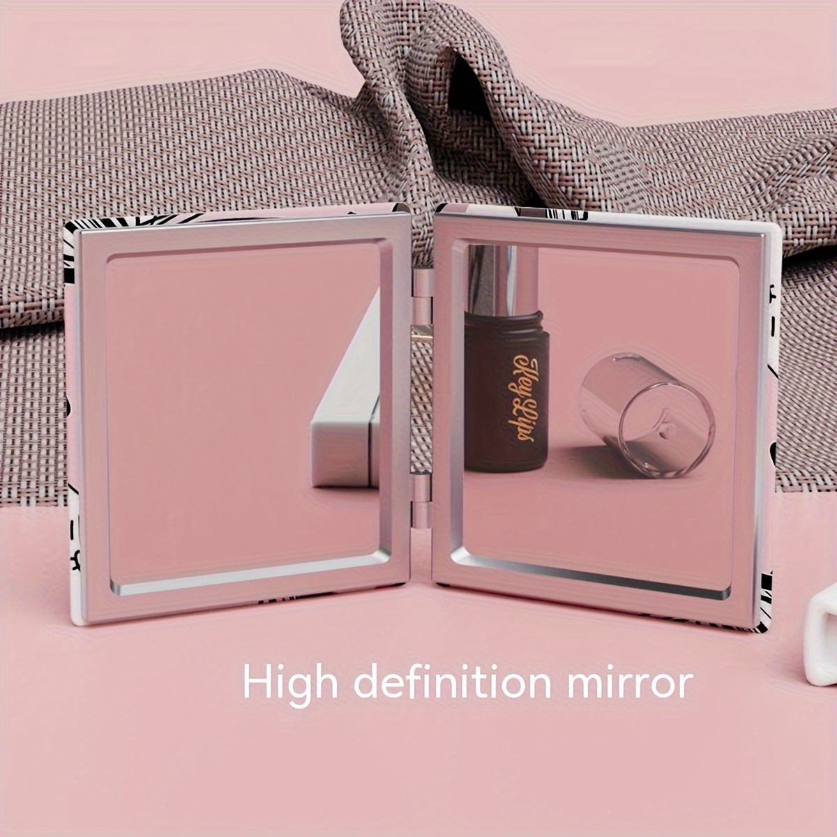 Portable Mini Mirror With Cute Cartoon Pattern For Women Compact