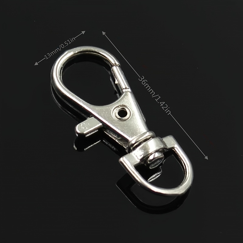 Swatom Aluminum Alloy Black Carabiner Clip 1.6 key Spring Snap Hook Keyring