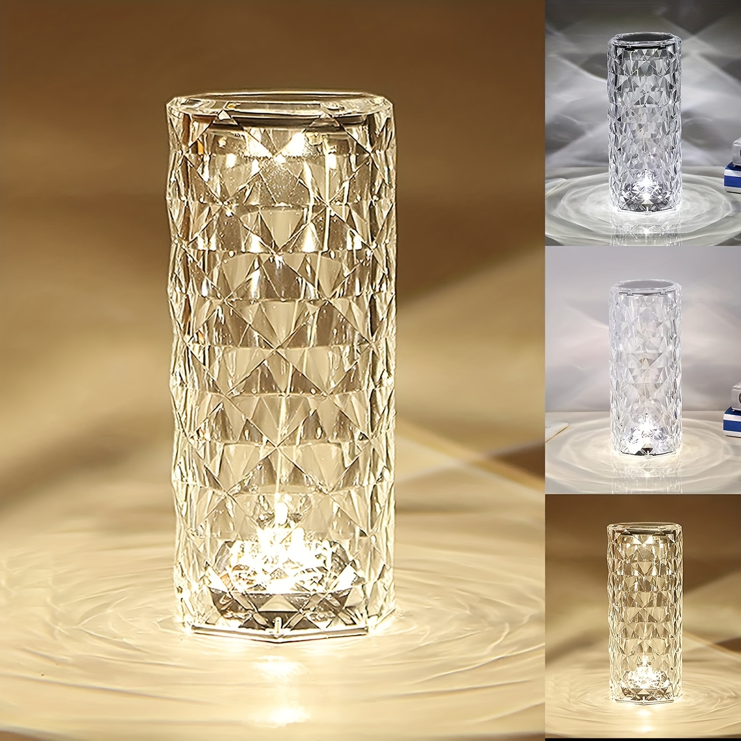 Crystal Diamond Table Lamp Color changing Touch Control Led - Temu