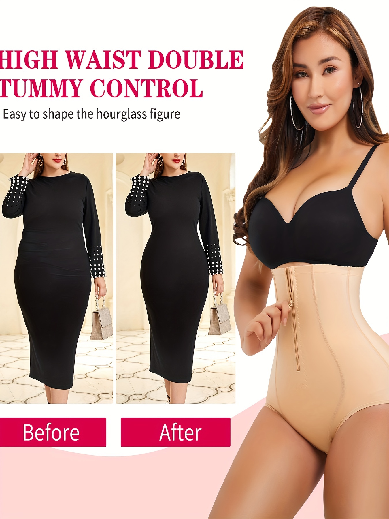 Women Tummy Control Panties Zipper High Waist Butt lifter Shapewear Shorts  Postpartum Waist Trainer Body Shaper Underwear Slim Corset