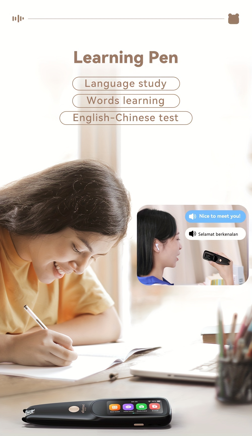  d2s scanning pen mobile scanning translator language translation device foreign language translation machine for learners on business trips details 2