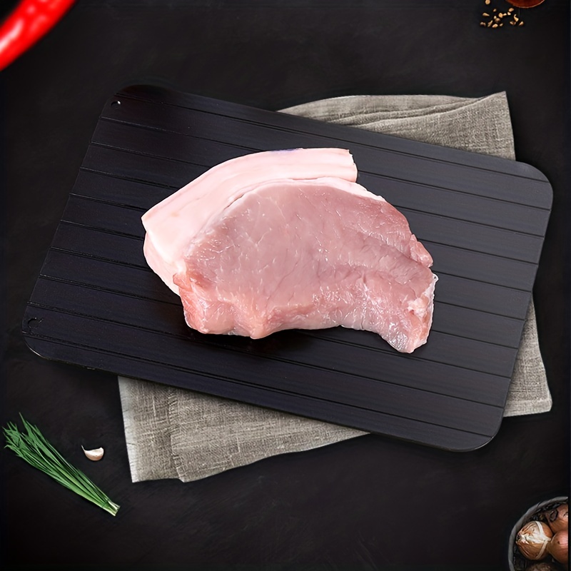 Bandeja de descongelación, placa de descongelación rápida de carne 2 en 1 y  tabla de cortar, tabla de cortar de descongelación de carne, estética  elegante Jadeshay A