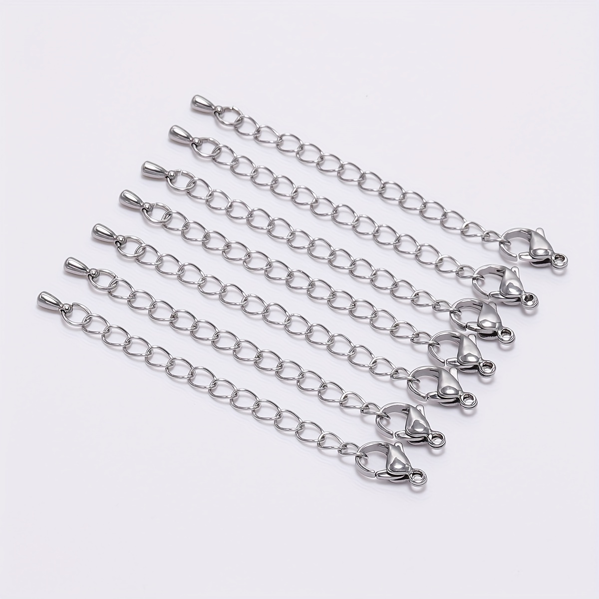 20pcs/lot 70mm Length Necklace Extension Chain with Lobster Clasps for  Bracelet Extended Chains Bulk for DIY Jewelry Making