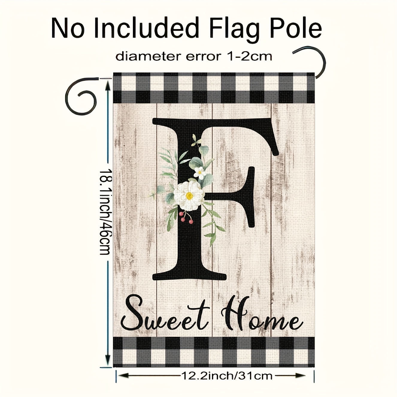  Faromily Personalized L Monogram Garden Flag Double