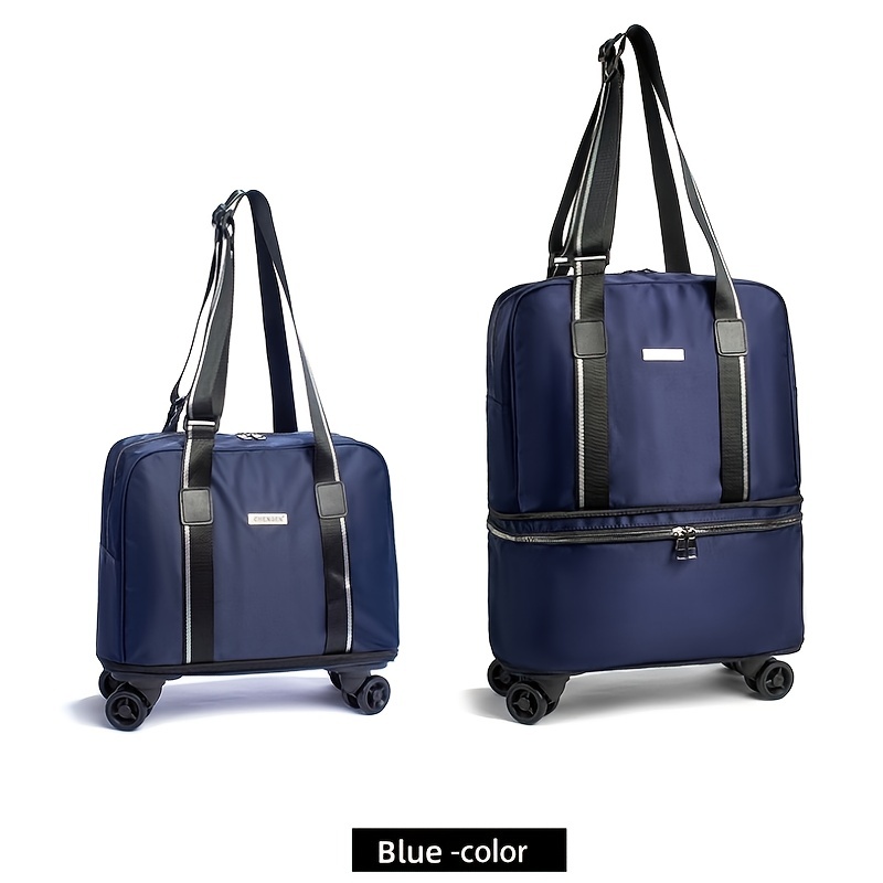 Travel Foldable Holdall Luggage Bag with Plastic Wheels