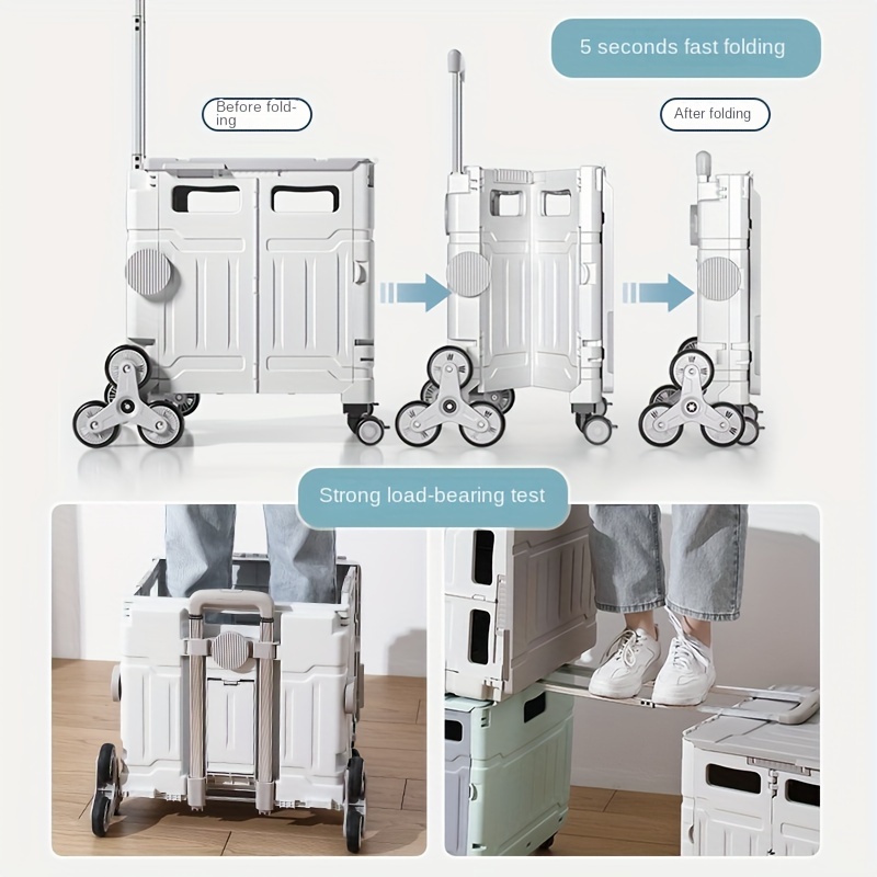 Foldable Utility Cart With Wheels Portable Heavy Duty - Temu