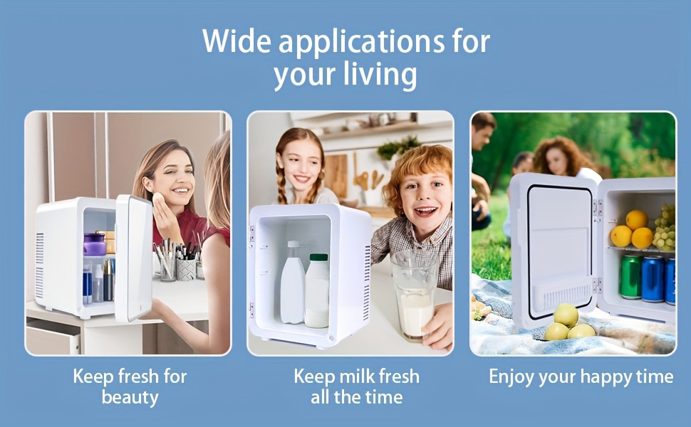 ENVENTOR 10L Mini réfrigérateur portable pour les soins de la peau, la  nourriture, le bureau, la chambre et les voyages - blancs
