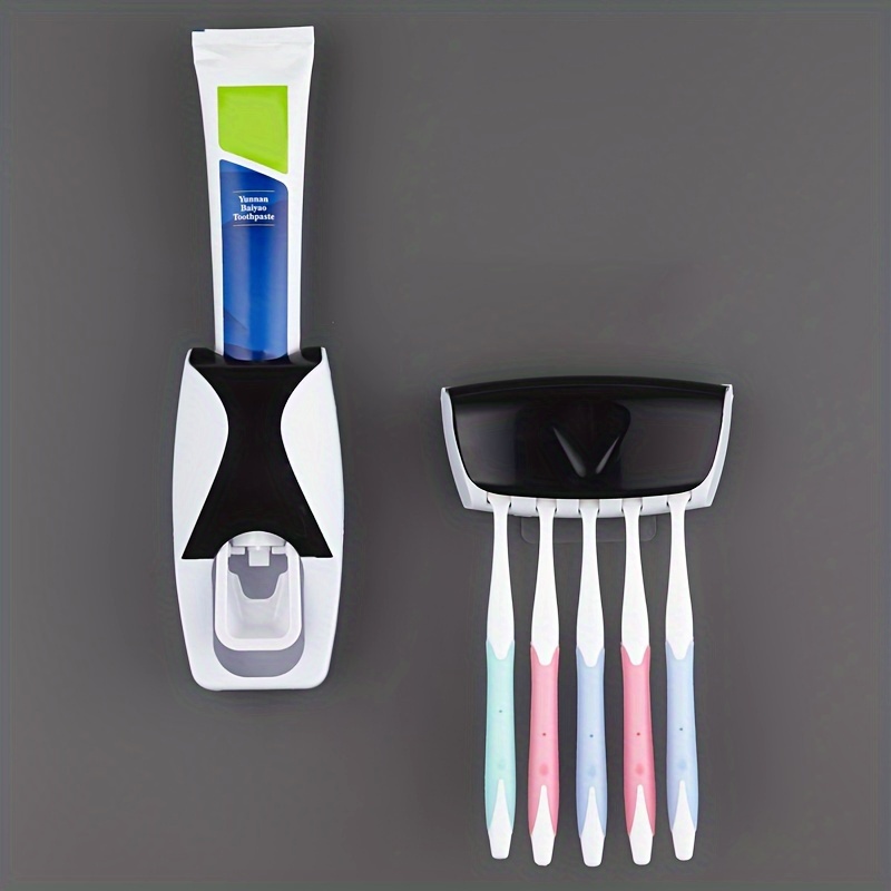 Towomo Olet Dispensador automático de pasta de dientes, y soporte para  juego de cepillos de dientes (juego de 5 cepillos).Color blanco. :  : Hogar y cocina