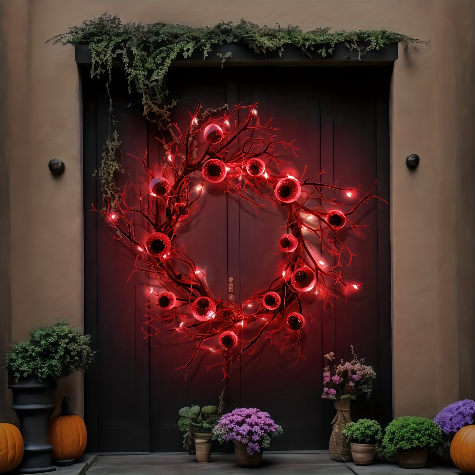 Halloween Garland with Ornaments on Black Branches