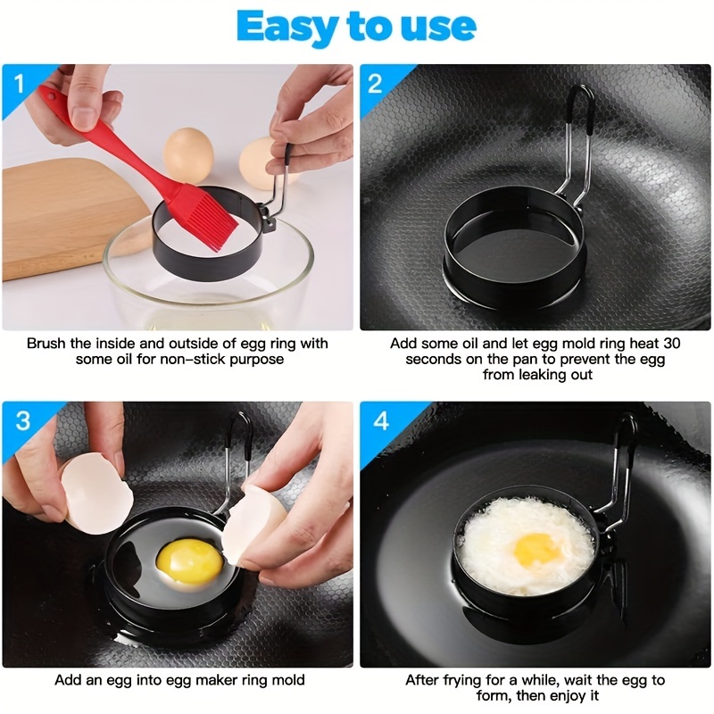 Egg Ring - Egg Rings 3 inch, Egg Rings for Frying Eggs and Egg McMuffins, Egg  Mold