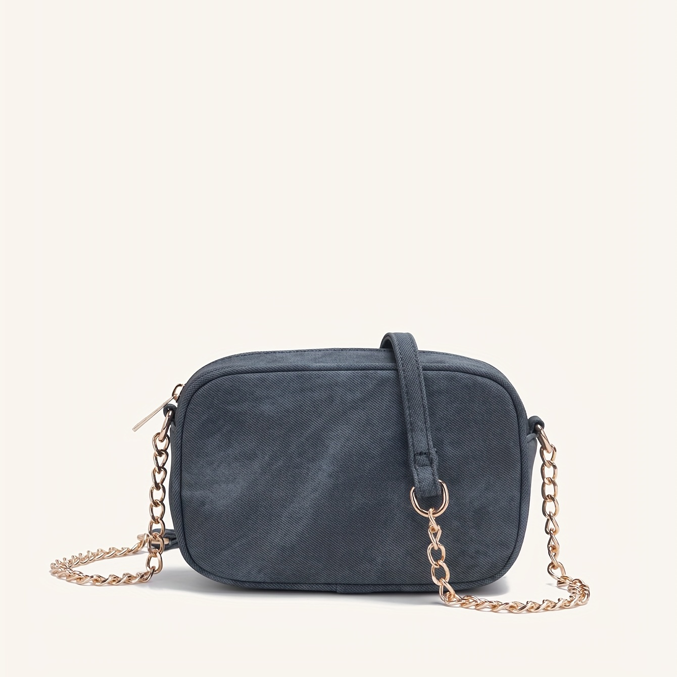 Mini Square Metal Chain Crossbody Bag, Pu Leather Textured Bag Purse,  Classic Versatile Fashion Shoulder Bag - Temu