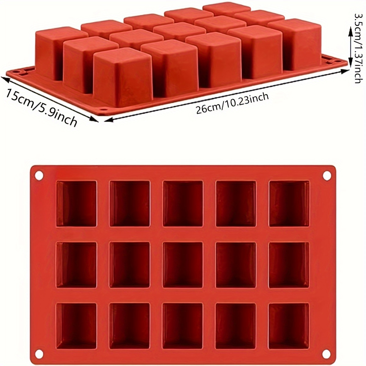 Square Silicone Mold, Chocolate Mold Mousse Cake Baking Mold For Dessert  Cheesecake Truffle Caramel Jelly Brownie Soap (15 Cavities) - Temu