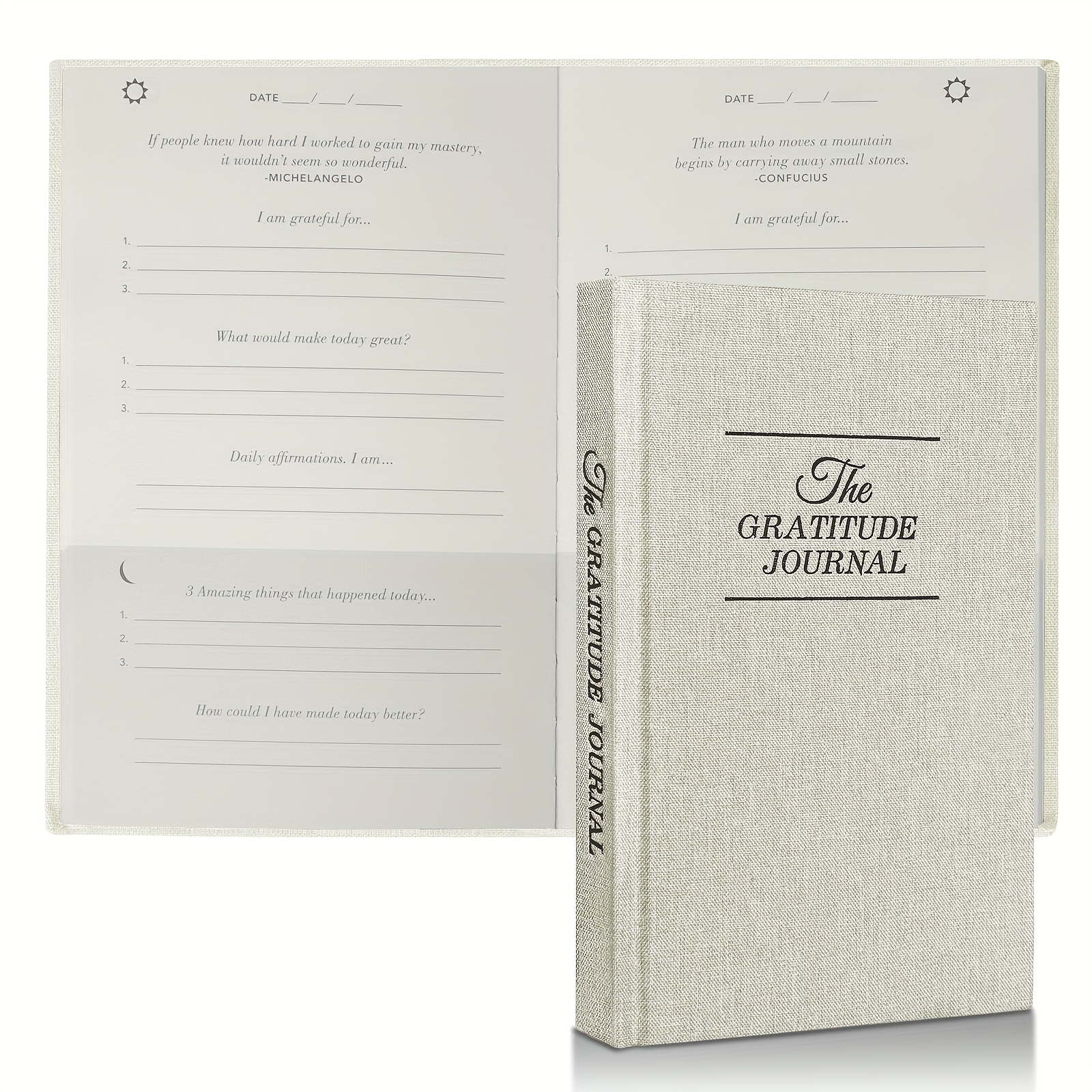 

The Gratitude Journal: 5 Minute Journal - Daily Affirmations With Simple Guided Format - Undated Life Planner, 5 Minute Guide Daily Planner, For More Happiness, Positivity, Affirmation