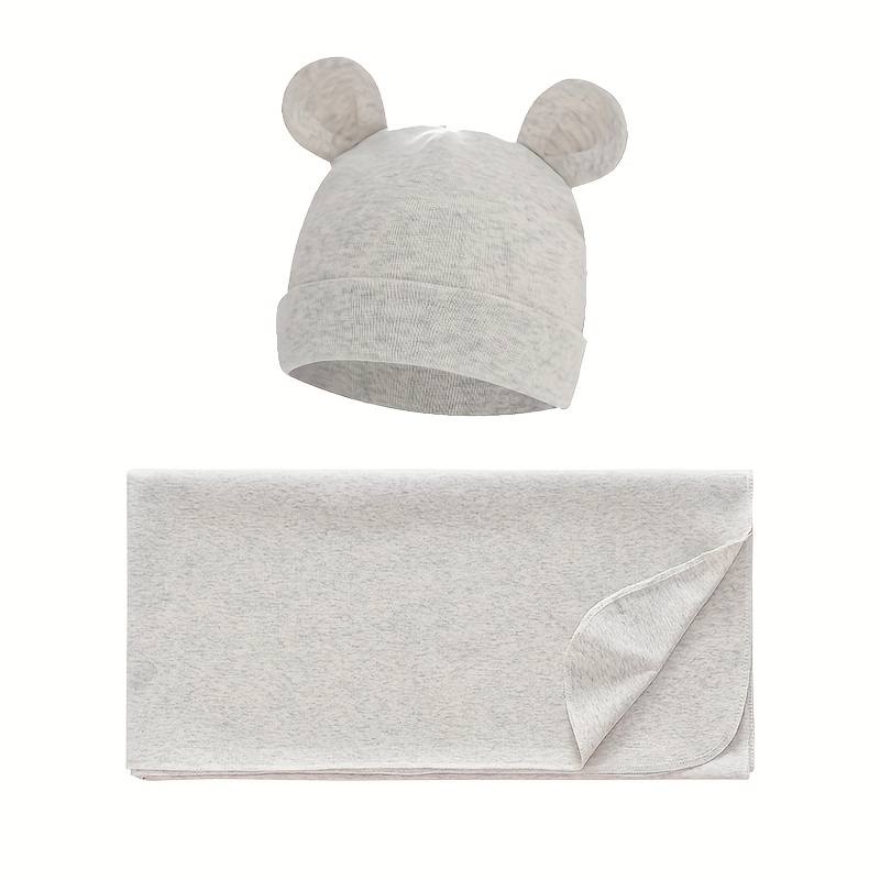 2pcs Newborn Swaddle Hats, Soft Printed Elastic Wrap