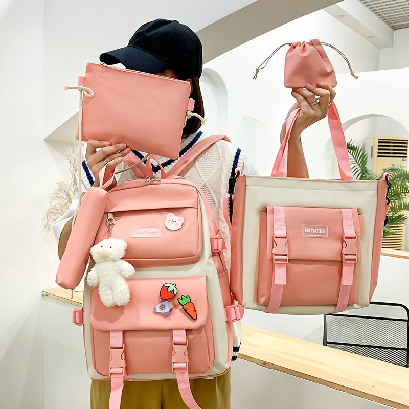 Fashion Canvas Bag With Zipper Student Crossbody Bookbag - Temu
