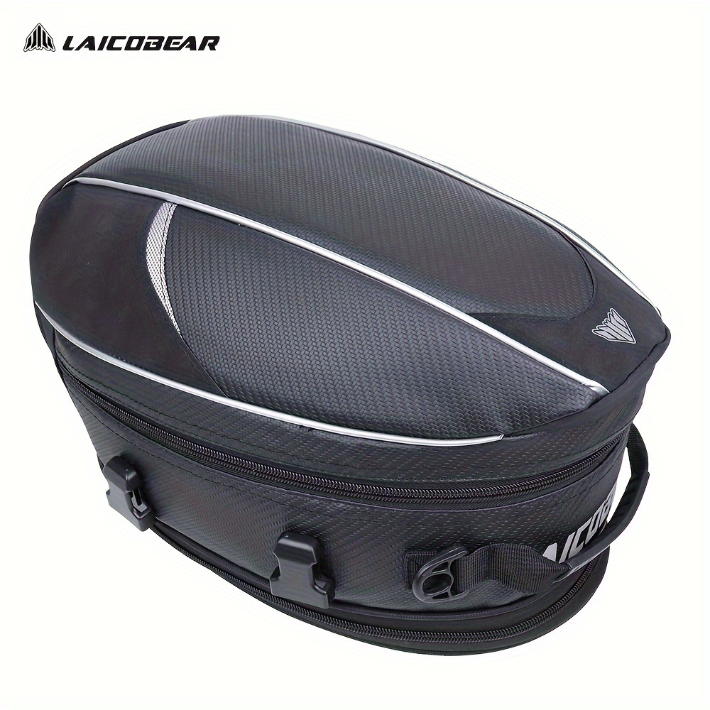 Bolsa trasera de motocicleta, bolsa de asiento, bolsa de doble uso para  casco impermeable para motocicleta, con una red de carga adicional para
