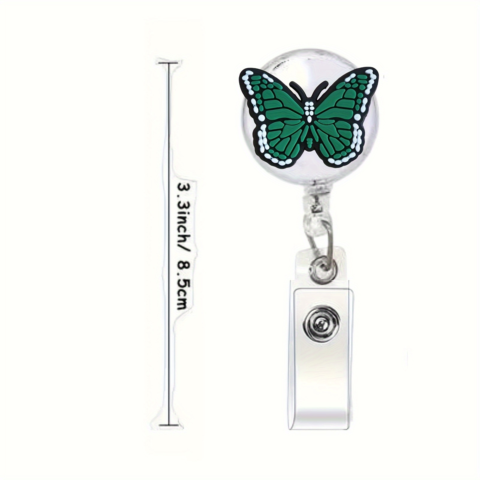 8 Pack Butterfly Badge Reels Retractable Nursing Badge Reel