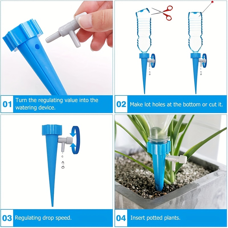 Automatic Watering Device Water Seepage Device Lazy Watering Device for Flower Pots and Plants Water Dripper Watering Device with Automatic Control of Water Dropping Speed, a Set of 10pcs