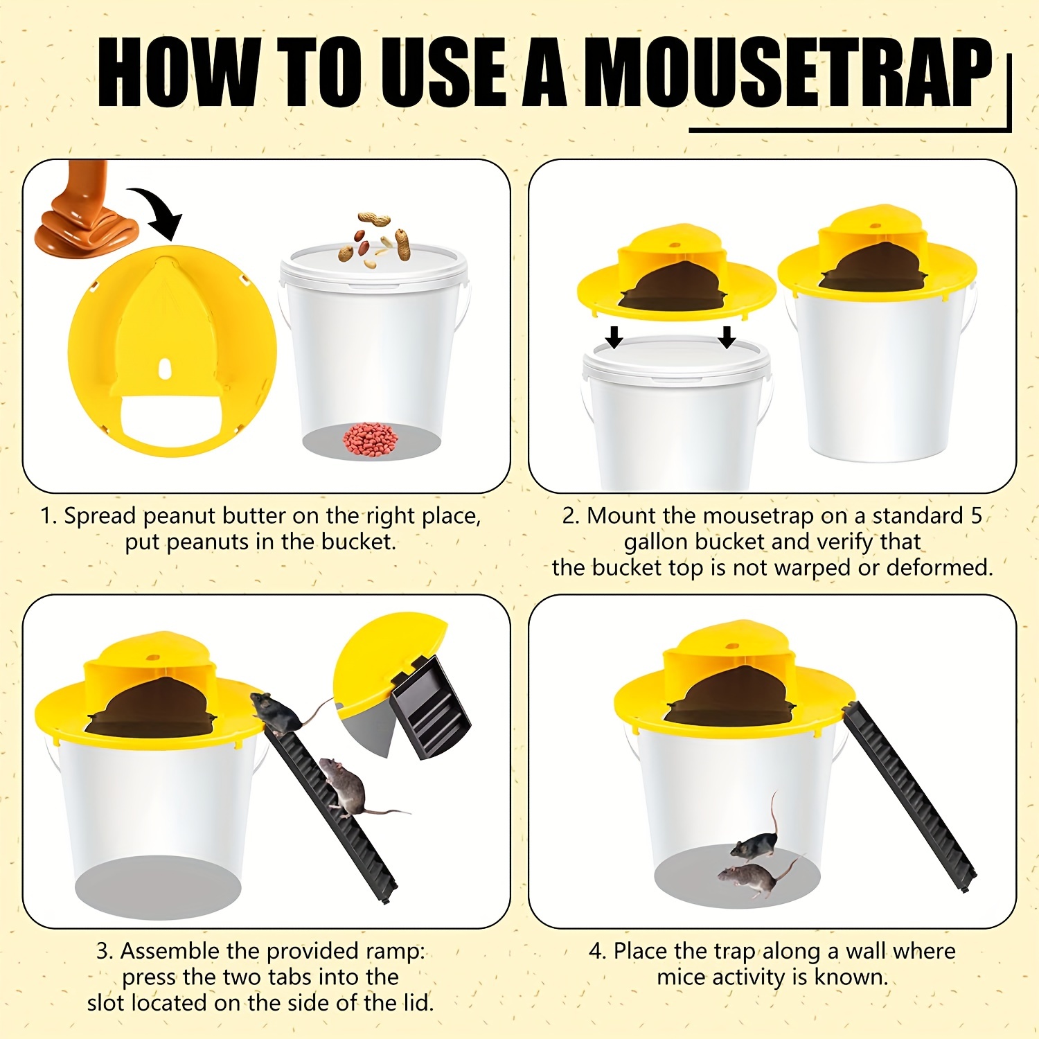 Mouse Trap Bucket Mouse Traps Automatic Reset Flip And Slide - Temu