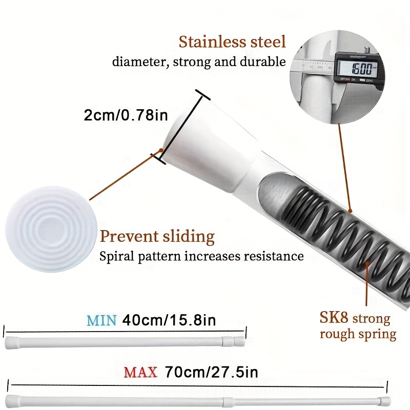 1pc Asta Telescopica Senza Perforazione Asta Telescopica - Temu Italy