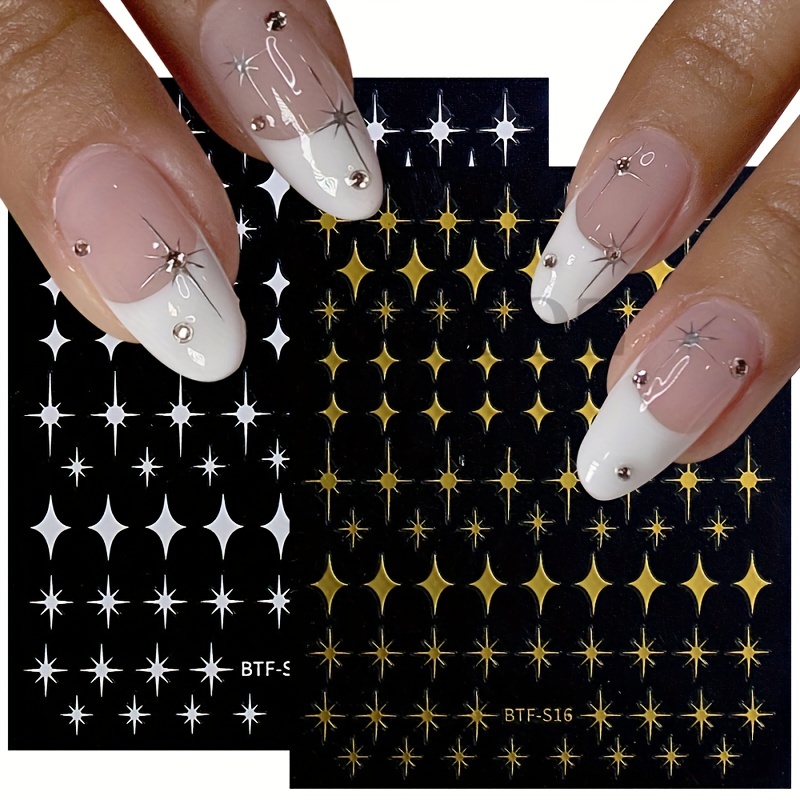 Nail Foils Nail Art Flakes, 2 Boxes Gold And Silver Nail Art Foil Stickers  Designer Nail Art Supplies Manicure Tips Accessories Paillette Nail Foil Gl