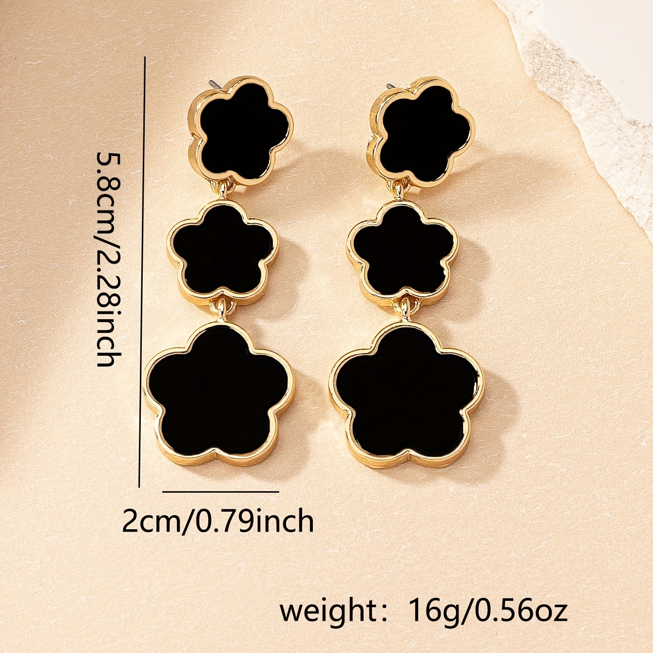 LV earring gold plated black & gold