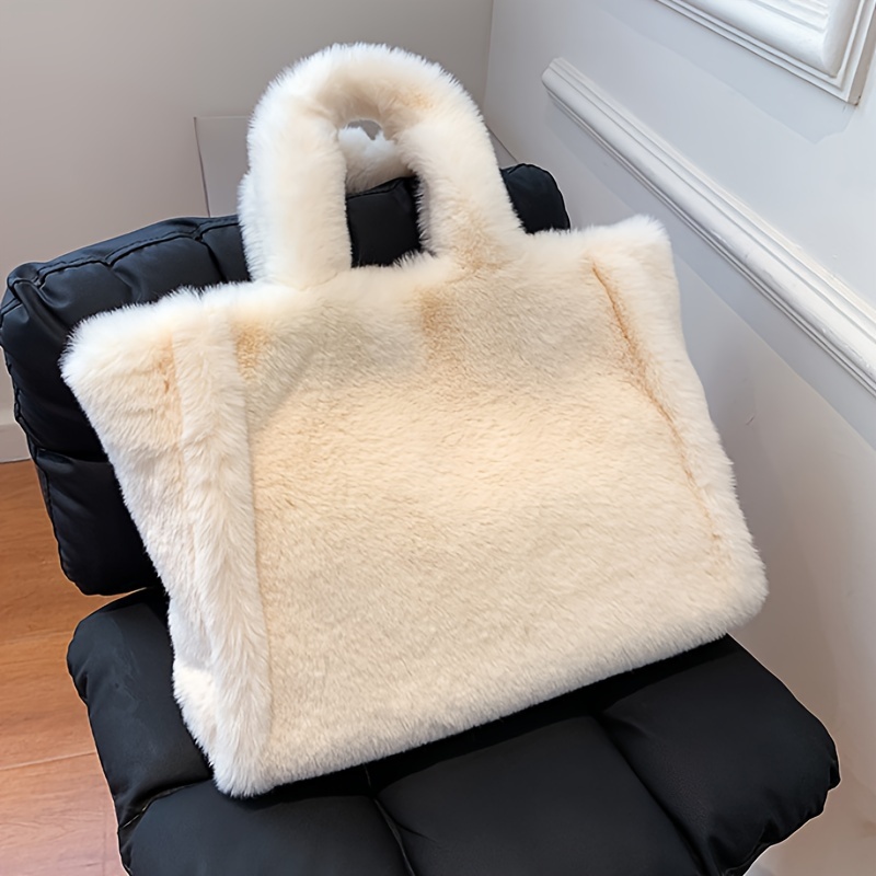 Faux fur shop tote bag