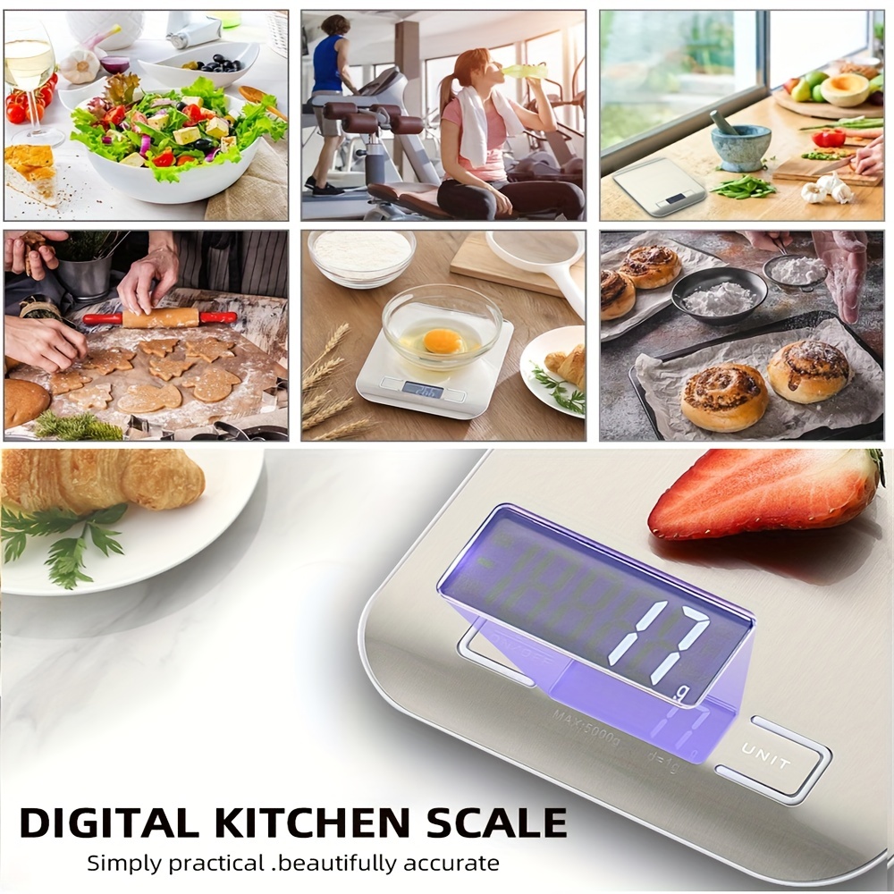 Kitchen Digital Food Scale, High Accuracy Mini Food Scales Digital Weight  Grams and Oz for Cooking, Baking, Jewelry, Tare Function, 2 Trays, LCD