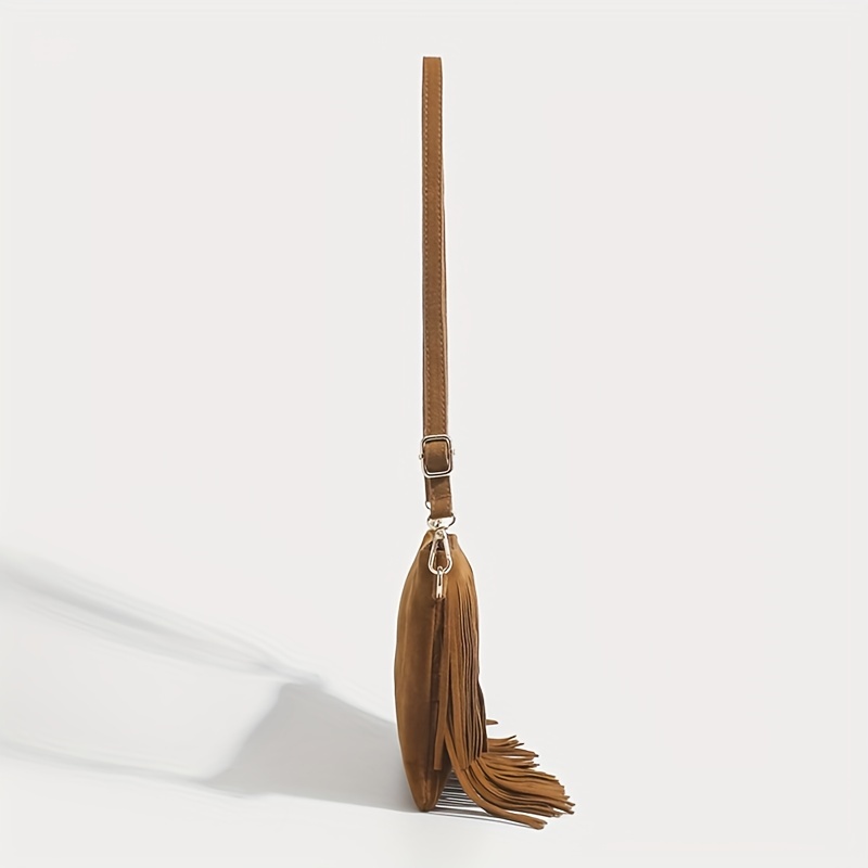 Twin Leather Tassels Handbag and Purse Charm in Brown / 
