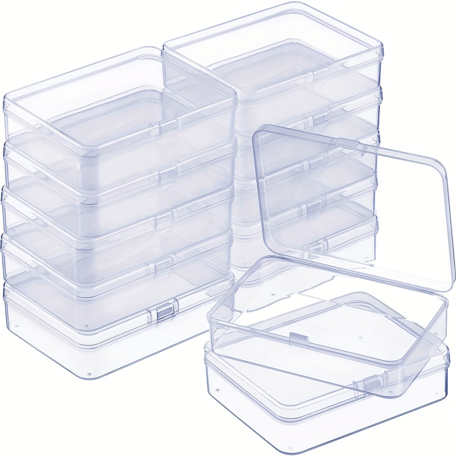 20 Pieces Small Clear Plastic Boxes Plastic Boxes With Square Lid Mini Clear  Plastic Box Small Plastic Containers For Beads, Jewelry, Pills