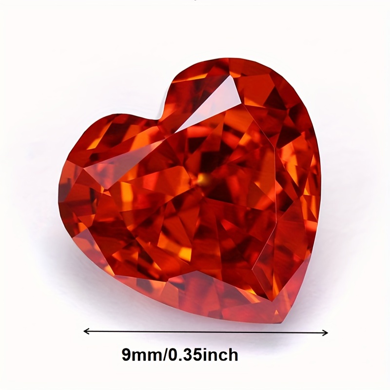 Machine Cut Heart Shape Garnet Cubic Zirconia Artificial - Temu