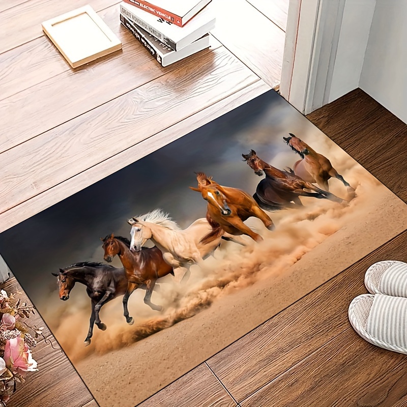 Creative Galloping Horse Pattern Floor Mat, Comfortable Anti