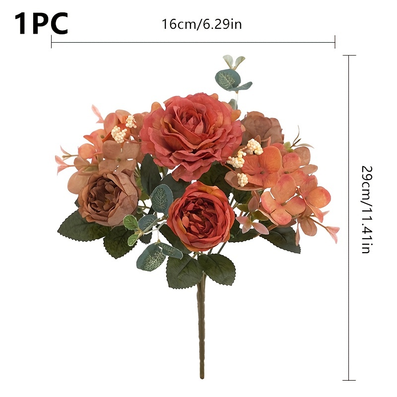 Tabletop Fake Flowers for Decoration, Rose Bouquet, Artificial Floral –  MyGift