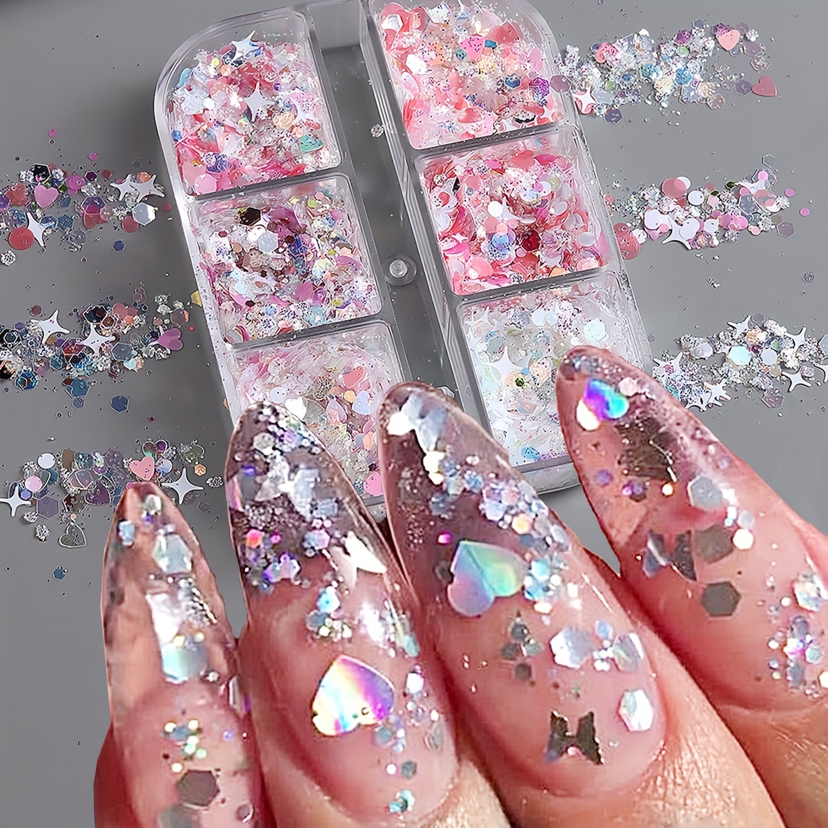 Irregular Butterfly Star Nail Glitter Sequins holographic - Temu