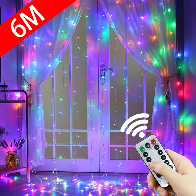 Usb Copper Wire Curtain String Lights, Christmas Decoration, 8 Modes Remote  Control, Festive Wedding Fairy Garland Lights, Bedroom Outdoor Indoor Home  Decoration - Temu