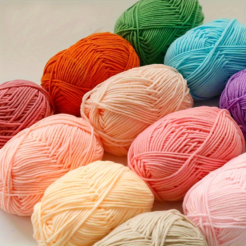 Multi Color Milk Cotton Soft Warm 3ply Knitting Crocheting Yarn For Hand  Knit Sweater Hat Diy Amigurumi Doll Blanket Toy - Temu