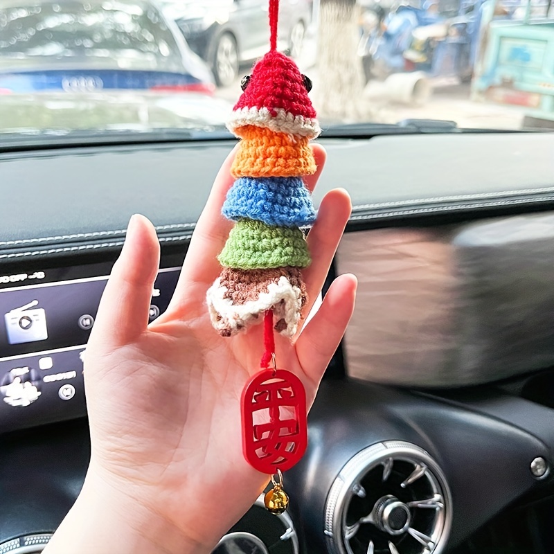 Cute crochet corgi charm for your rear view mirror