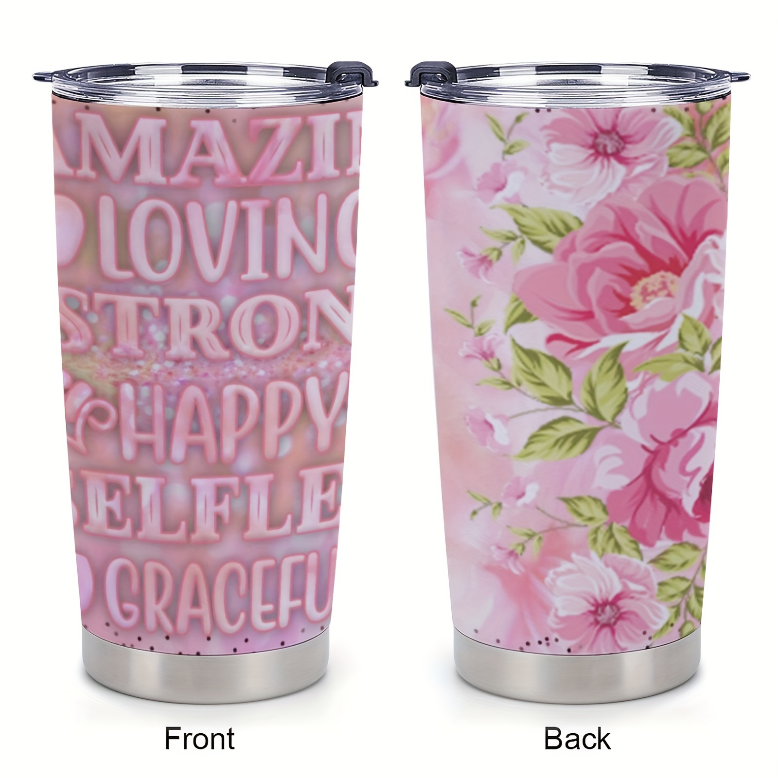 Tumbler Bulk With Lid Cup Stainless Steel Tumbler Flowers - Temu