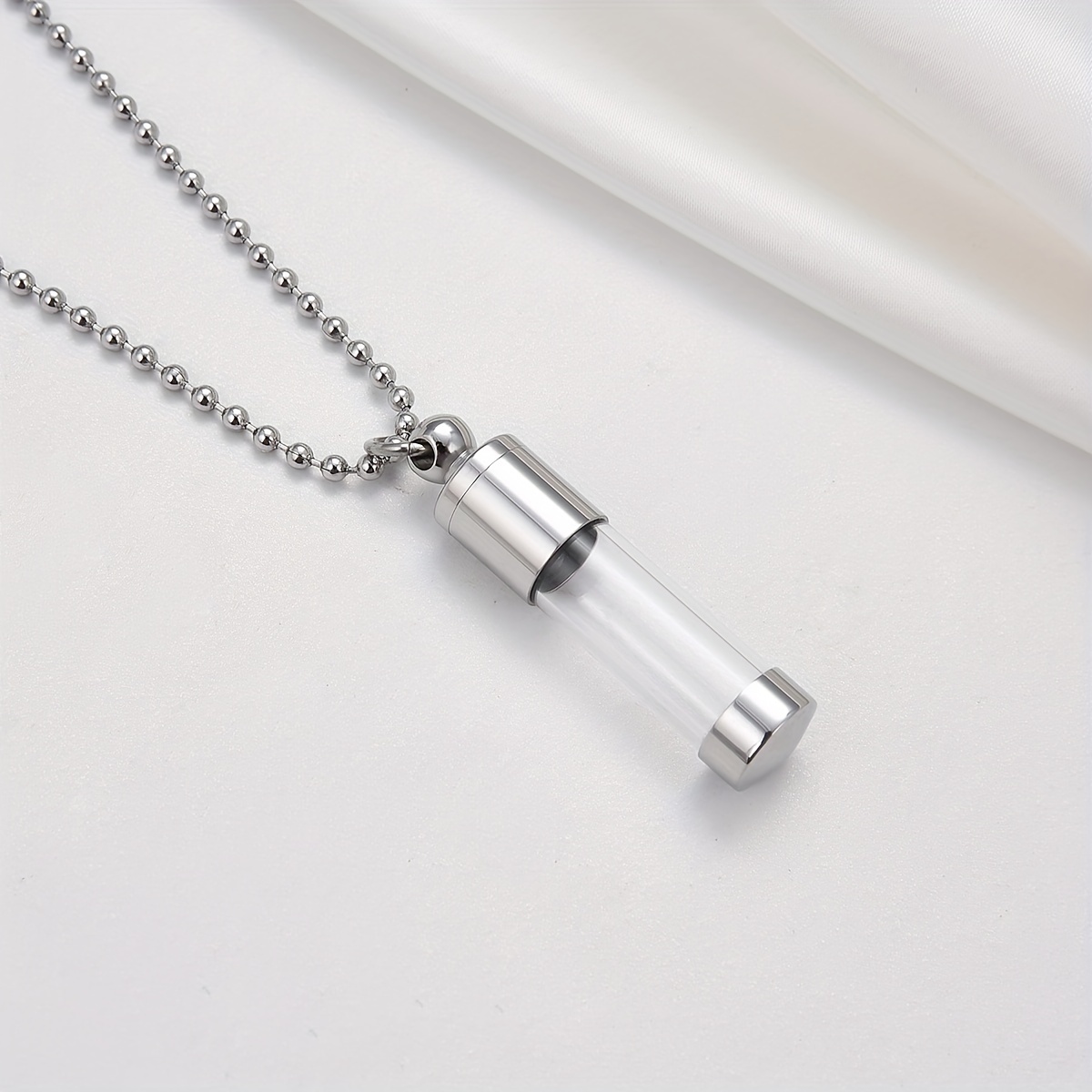 Stainless Steel Openable Urn Necklace for Ashes, Keepsake