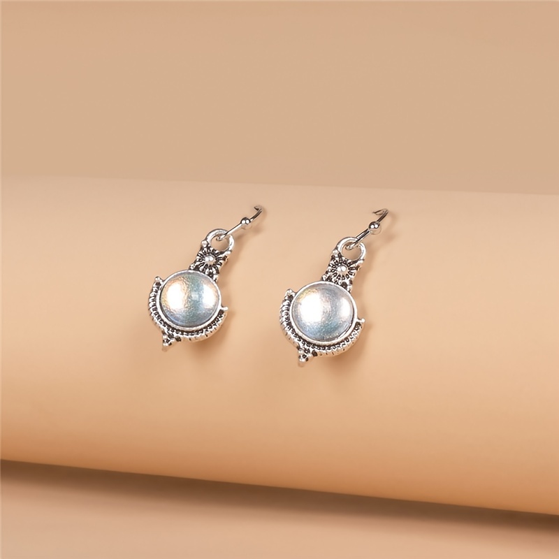 Vintage Moonstone Long Drop Dangle Earrings for Weddings & Parties