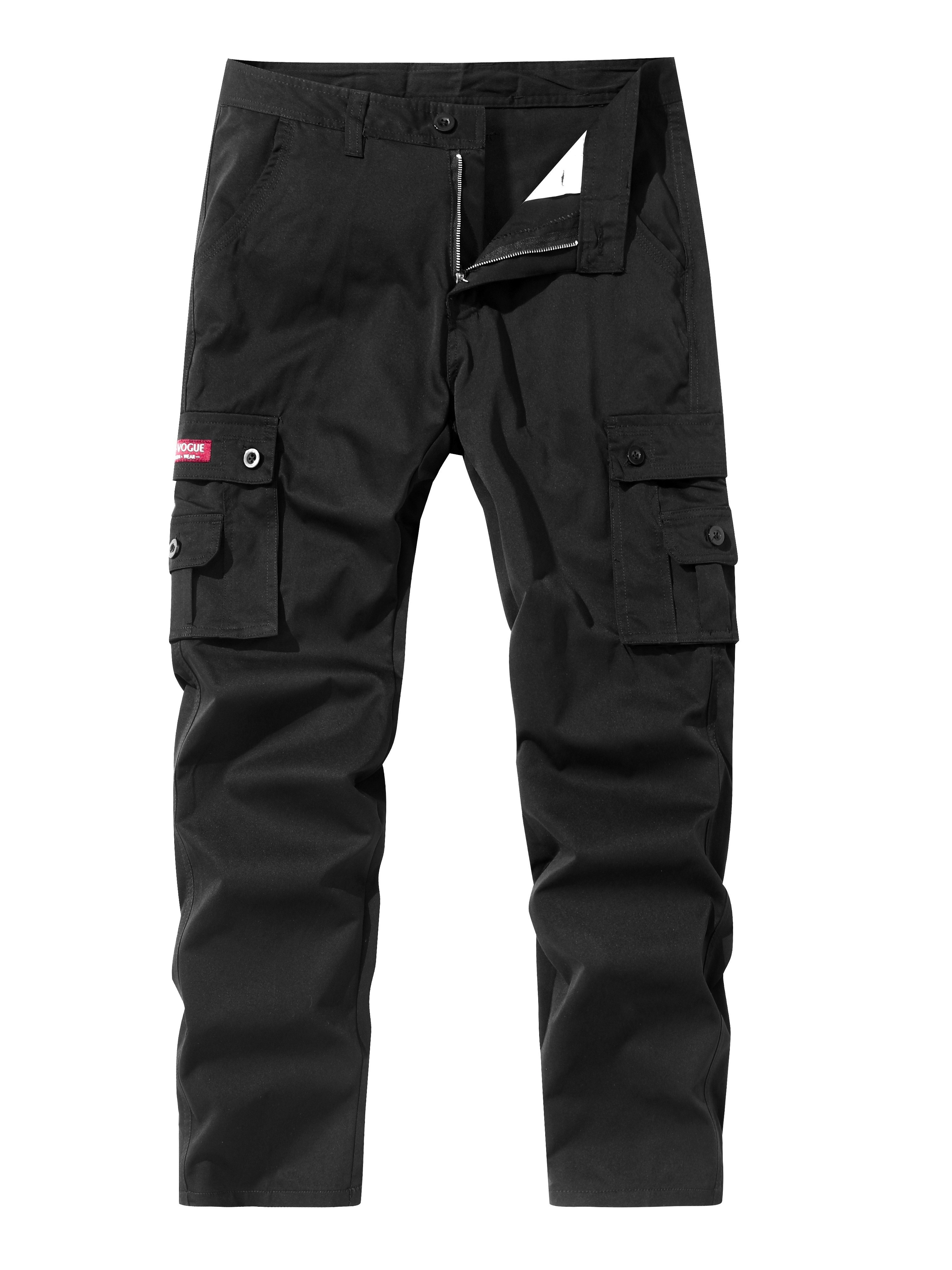 Plus Size Men's Solid Cargo Pants Autumn/winter Street Style - Temu Canada