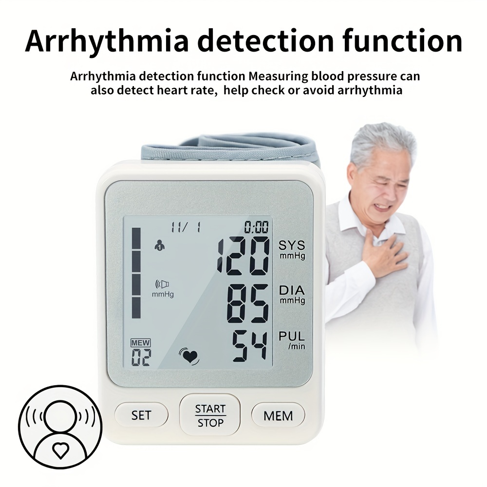 Blood Pressure Monitor BP Heart Rate Checker Wrist BP Meter