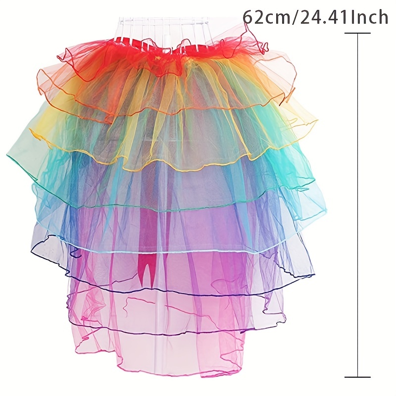 BESPORTBLE Tutú arcoíris para mujer, falda tutú de arcoíris, falda de  organza con burbujas de arcoíris, vestido de tutú para mujer, niña, fiesta