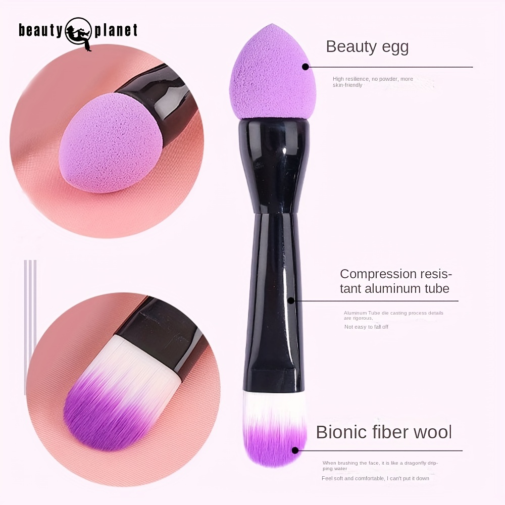 Double Headed Foundation Brush With Makeup Sponge