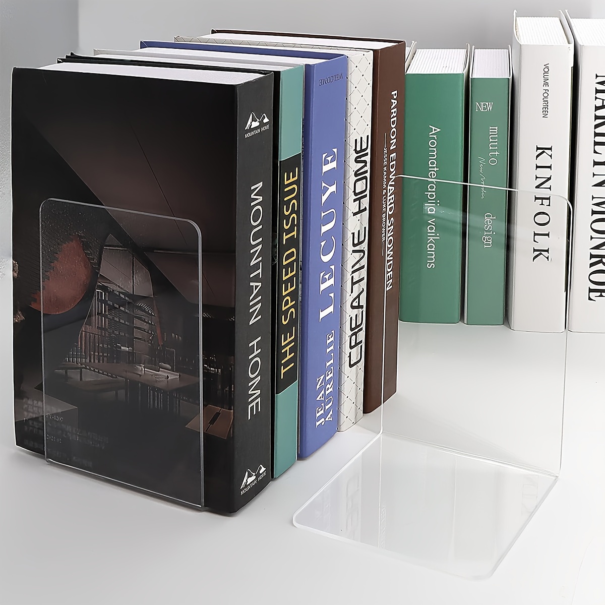 Transparent Acrylic Bookshelf Creative Book Stand Bookend - Temu